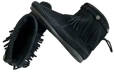 Women's Minnetonka Moccasins Black 299 Size 5 • £28.88