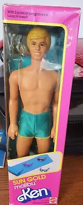 Vintage 1983 Sun Gold Malibu Barbie Doll “KEN” Blue Shorts Mattel 1088 • $25