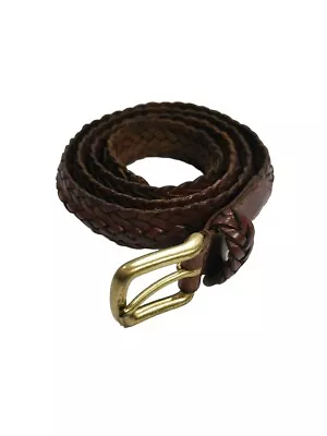 COACH Classic Braided Basket Weave Brown Leather Belt 3863 British Tan 40  100cm • $35