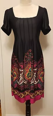 Black Dress With Bold Colors By  Eci New York . Sz. 6. (#116) • $11.99