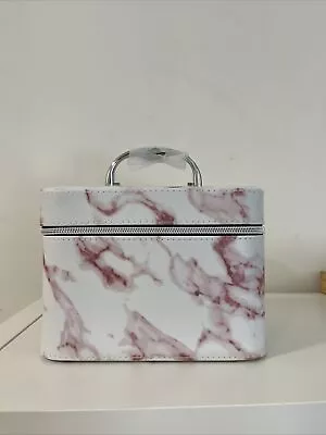 ULTA BEAUT White Pink Marble TRAIN CASE Cosmetic Case Makeup Case NEW • $19.95