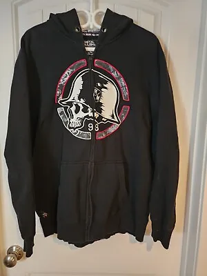 Vintage Metal Mulisha Xl Full Zip-up Sweatshirt Hoodie Black Red White • $36.35
