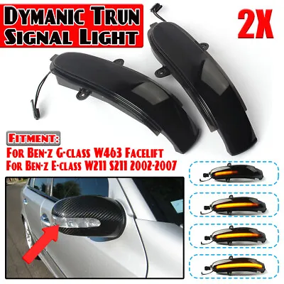 For Mercedes Benz W463 W211 S211 LED Dynamic Smoke Side Mirror Turn Signal Light • $31.35