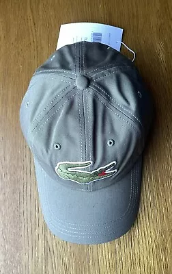 BNWT Lacoste Adjustable Cotton Twill Cap Leather Strap Green Guaranteed Original • £28