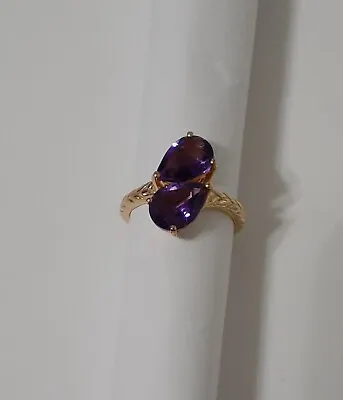 Amethyst Premium Moroccan Bypass Ring Size 7 3.50 CTW • $80
