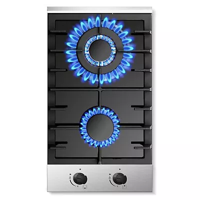 12in Gas Cooktop Black Tempered Glass 2 Burners Built-in Hob NG/LPG Convertible • $151.41