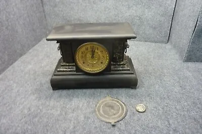 Vintage Antique E Ingraham Regent Black Wooden Mantle Clock Lion • $199.99