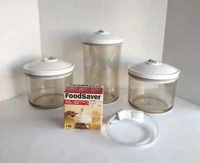 $40 • Buy FoodSaver Vacuum Canister Set (2) 50oz (1) 2.25 Quart & Jar Sealer With Hose