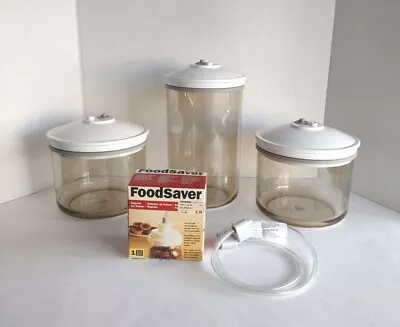 $40 • Buy FoodSaver Vacuum Canister Set (2) 50oz (1) 2.25 Quart & Jar Sealer With Hose