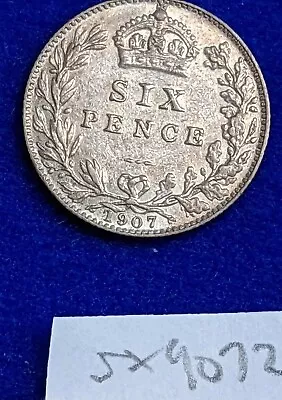 1907 Edward VII Sixpence 6d Silver Coin In EF SX9072 • £47