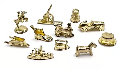 Monopoly Deluxe Set Of 11 Gold Token Pawn Mover Game Replacement Pieces • $9.97