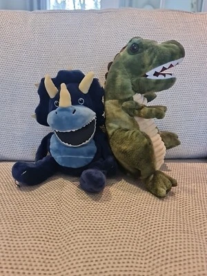 Plush TRex Tyrannosaurus Soft Toy Hand Glove Puppet Dinosaur Triceratops Puppet • £10