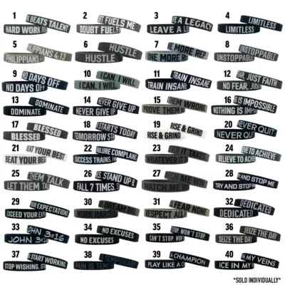 $5.99 • Buy MOTIVATIONAL WRISTBANDS - Wear Your Motivation! 75 Options - 3 Sizes! 