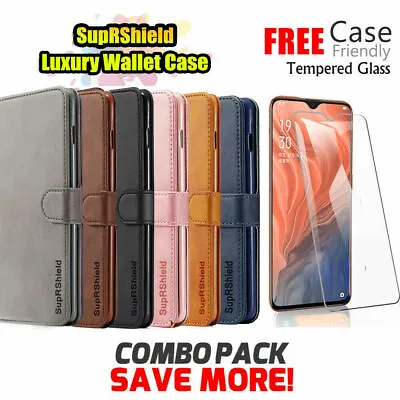 Wallet Leather Flip Card Case Cover For Oppo AX5S AX7+ FREE Screen Protector • $9.99