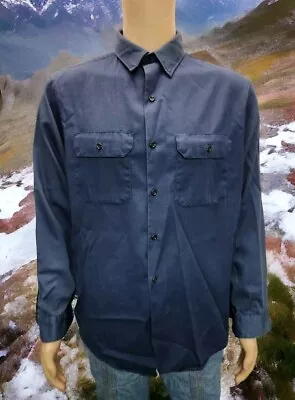 Vintage 70s Big Mac Penn-Prest Soil-Release Blue Work Shirt Mens L/XL - Mechanic • $29.95