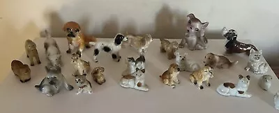 Lot Collection Of 23 Vintage 60’s 70’s Miniature Glass Porcelain Figures Dogs • $20.50