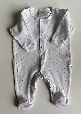 Marquise Baby Unisex Size 0-3 Months White Button Up One-piece Blue Stars VGUC • $11.95