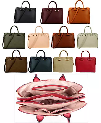 Ladies Laptop Bag Briefcase Womens Work Bag 15.6 Large Office Handbag Tote Strap • £24.94