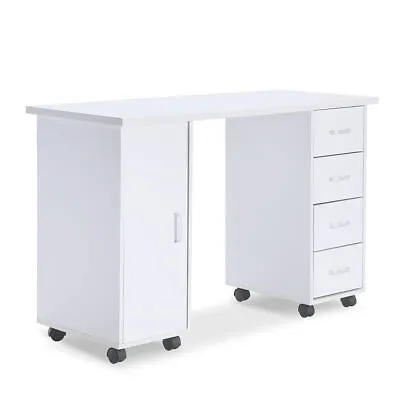 New Manicure Nail Table Desk Station Wood Frame Spa Salon Equipment W/ 4 Drawers • $134.99