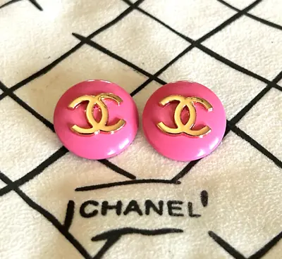 CHANEL Vintage Gold Metal Button Pink 23mm (Set Of 2) • $35