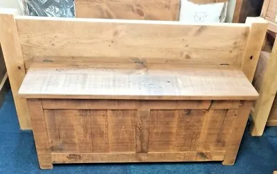 Solid Wood Rustic Chunky Plank Blanket Box Panelled Storage Trunk Wooden Trunk • £199