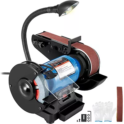 VEVOR Combo Belt Sander Grinder Bench Sharpener 6  Disc 2  X 28  Belt W/ Lamp • $121.99