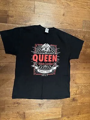 Gildan Mens T Shirt XL Black Queen World Tour 2015  • £2