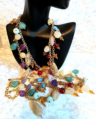 $15.99 • Buy Joan Rivers Colorful Multi-Color Resin Beaded 62  Necklace