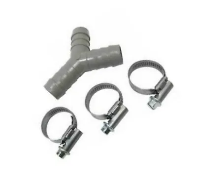 WASHING MACHINE DISHWASHER DRAIN HOSE Y PIECE JOINING CONNECTOR SPLITTER 17mm • £6.75