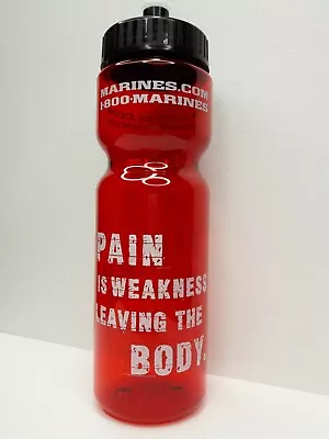 Qty X2 Made In The USA 28 OZ RED LOGO MARINES PAIN IS WEAKNESS LEAVING THE BODY • $17