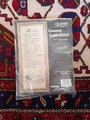 Vintage Janlynn Carmin Counted Cross Stitch 'Footprints' #64-1  Half Finished... • £9