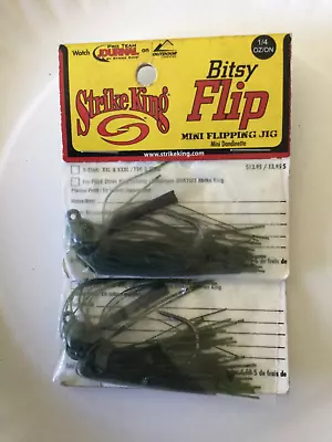 Strike King BFJ14-17 Bitsy Flip Mini Flipping Jig Green Pumpkin 1/4 Oz. - 2pk • $5.99