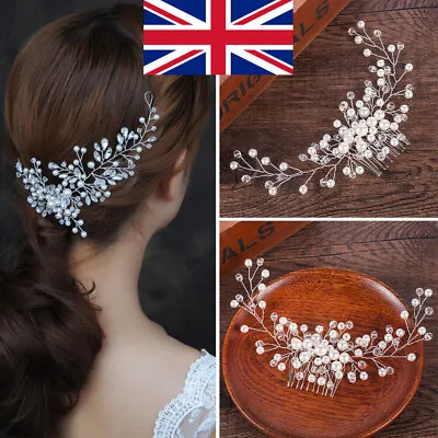 Wedding Diamante Bridal Crystal Jewel Hair Clip Comb Slide Rhinestone Headband • £4.72