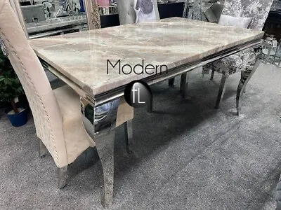 £405.80 • Buy Louis Dining Table With Beige Solid Marble Top, 1.5 M Long Stunning Dining Table