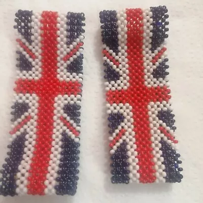 £5 • Buy Unisex UNION JACK Handmade Beaded Bracelet (Kids Size 8-15yrs) 