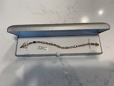 JCPenney Bracelet 6x4 Mm Multi Stones Oval Shaped 7.25 Inches Long • $40