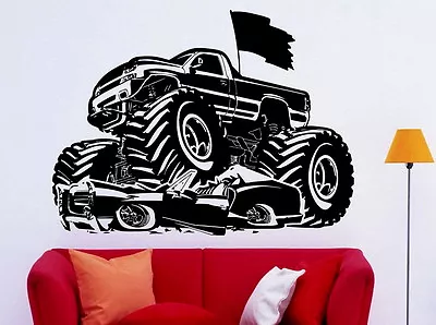 Monster Truck Wall Decal Vinyl Sticker Big Monster Car Interior Art Decor (6bmc) • $26.99