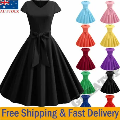 $21.99 • Buy Women Retro Vintage 50s 60s Rockabilly Evening Cocktail Party Skater Swing Dress