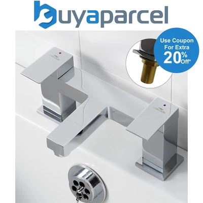 £45.59 • Buy Bristan Cascade Edge Square Chrome Double Lever Bath Filler Mixer Tap +Brass Fix