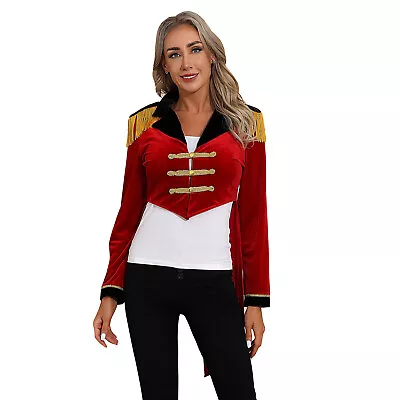 Ringmaster Costume Women Circus Velvet Tailcoat Jacket Halloween Party Cosplay • $34.87