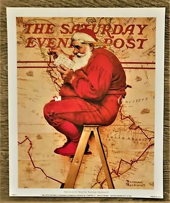 Norman Rockwell  1992      Santa At The Map     9 X 11  • $8.75