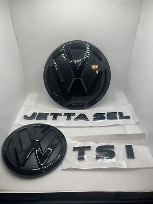 $110 • Buy Glossy Black Front & Rear Car Emblem SET Badge For VW Jetta GLI 2015-2018