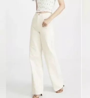 J BRAND X ELSA HOSK Monday Jean High-Rise Workday White Wide Leg Trouser 30 • $59.99