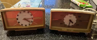 £9.99 • Buy 2 X Vintage Retro 1960's Metamec Electric/Plug Bedside Alarm Clocks
