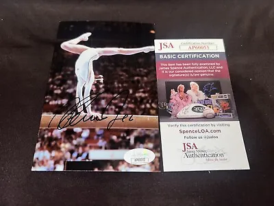 Nadia Comaneci Signed 4x6 Photo Olympic Gymnastics Legend Gold Medal JSA Auth #4 • $29.99