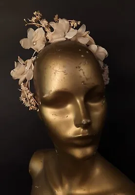 Antique 1940’s Floral Bridal Headpiece Crown W Label Deadstock  • $85