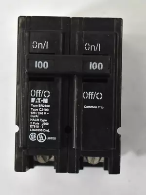 Eaton Type BR2100 Circuit Breaker 2 Pole 120/240V 100 AMP Type C2100 Switch • $54.99