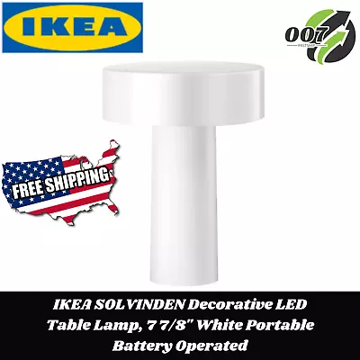 IKEA SOLVINDEN Decorative LED Table Lamp 7 7/8  White Portable Battery Operated • $49