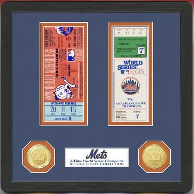 New York Mets Highland Mint 13  X 13  World Series Ticket Collection • $79