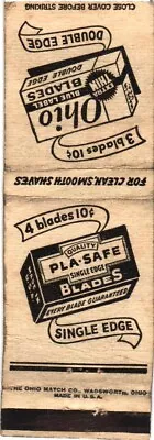 Pla-Safe Single Edge Blades 4 Blades 10¢ Blade Vintage Matchbook Cover • $9.99